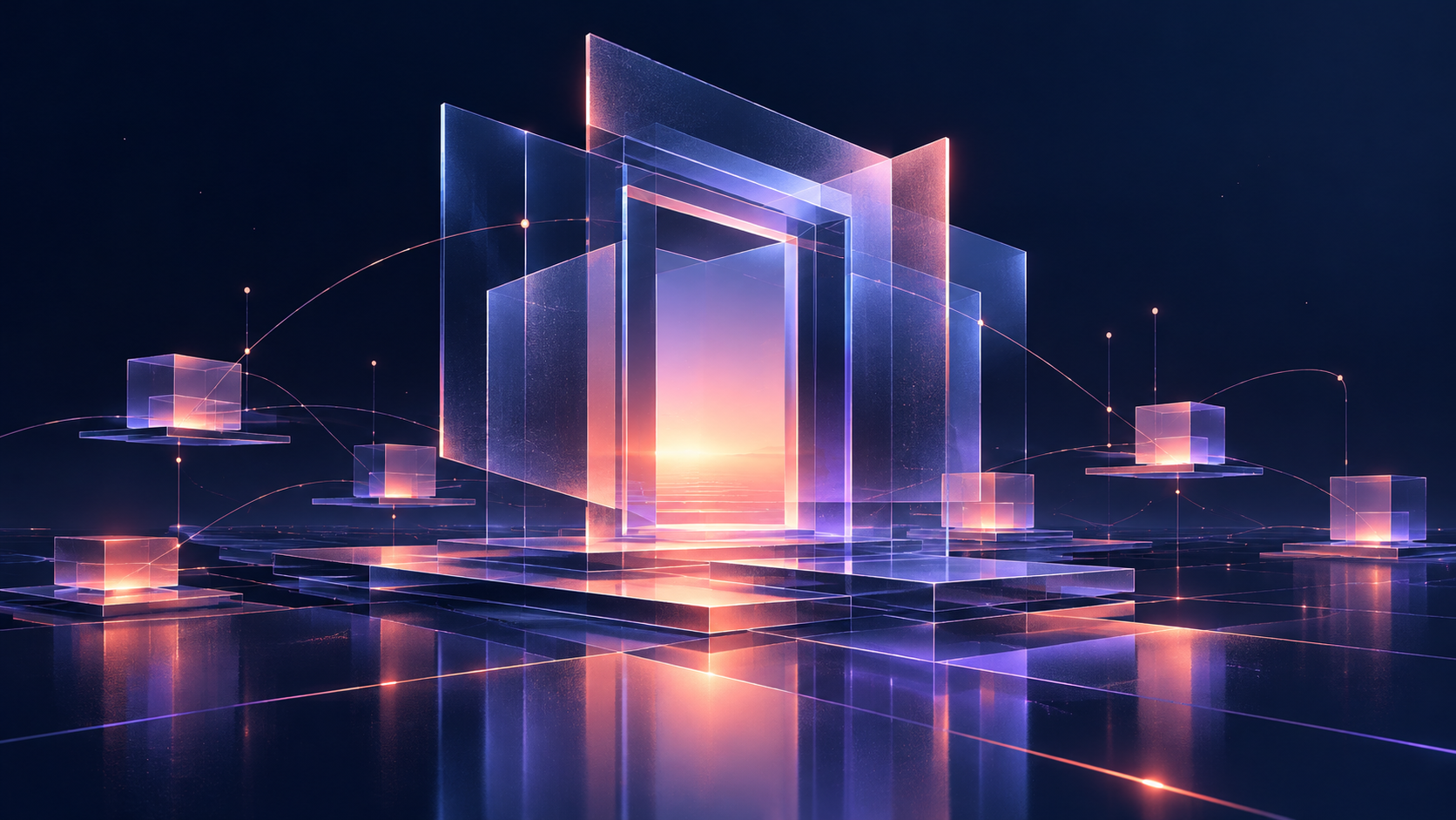 Абстрактная редакционная иллюстрация многоуровневой сети Abstract Chain