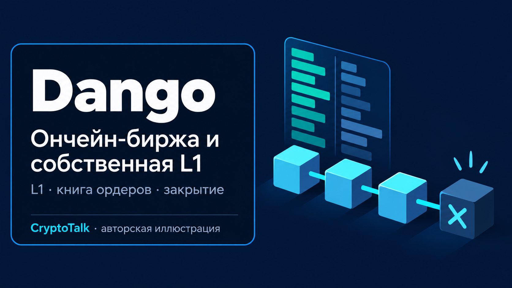 Обложка обзора Dango о закрытой L1 и ончейн-бирже.