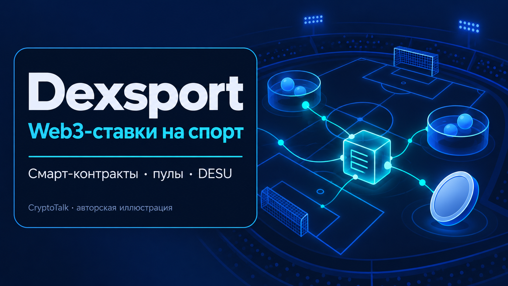 Обложка обзора Dexsport о Web3-ставках, смарт-контрактах, пулах ликвидности и рисках DESU.